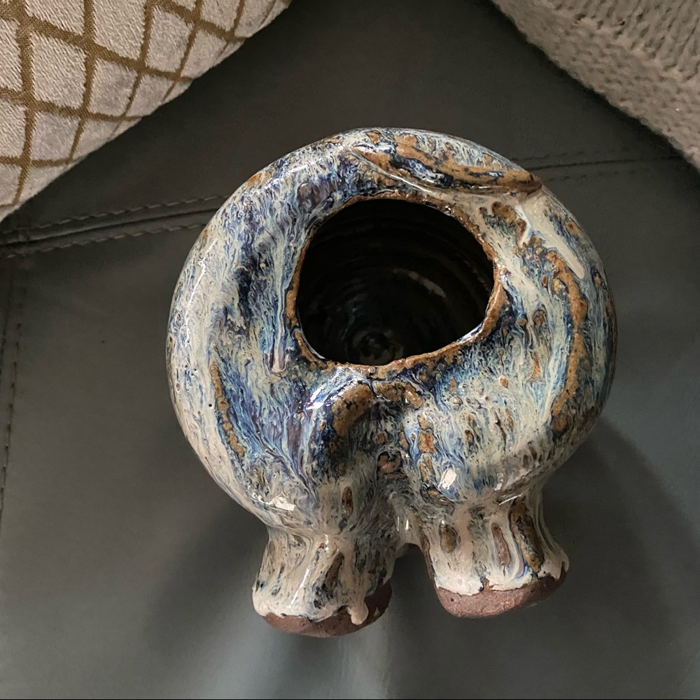 GORGEOUS Vintage 🐘ELEPHANT Drip GLAZE Hand Made Original POTTERY BANK - Picture 7 of 14